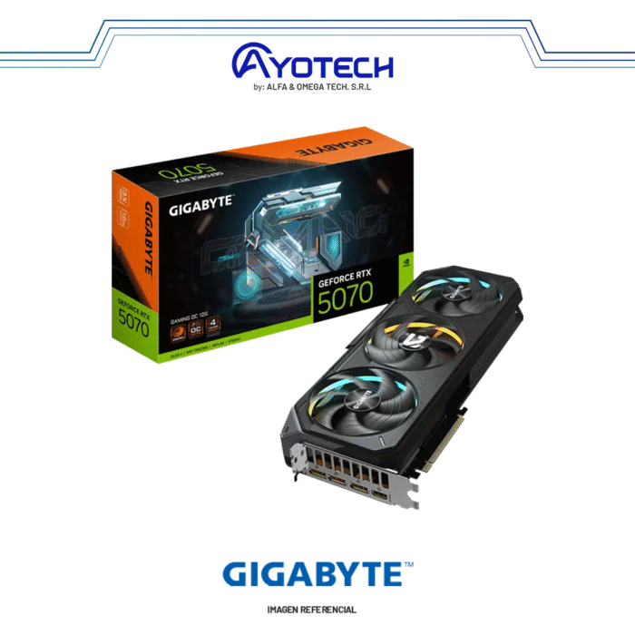 TARJ. VIDEO GIGABYTE GEFORCE RTX 5070 12GB GDDR7 GAMING OC 3 FANS | 192 BITS - Imagen 1