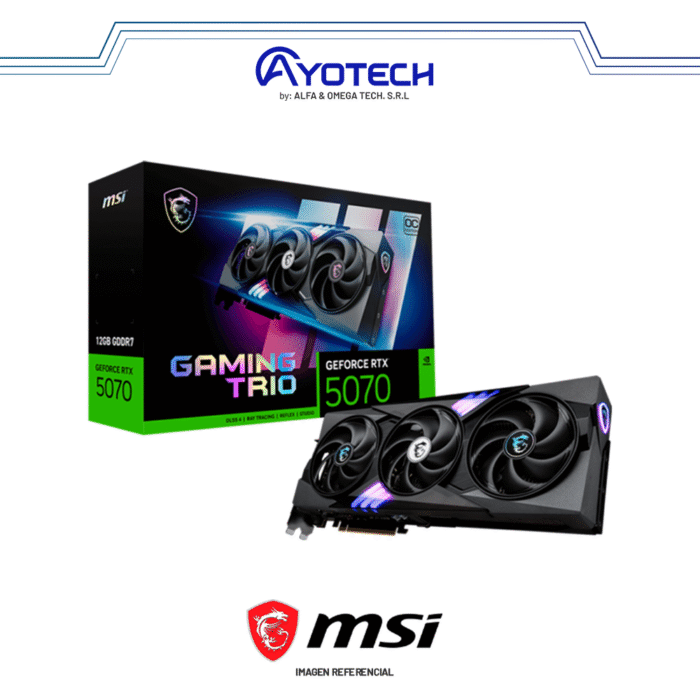 TARJ. VIDEO MSI GEFORCE RTX 5070 12GB GDDR7 GAMING TRIO | 192 BITS - Imagen 1