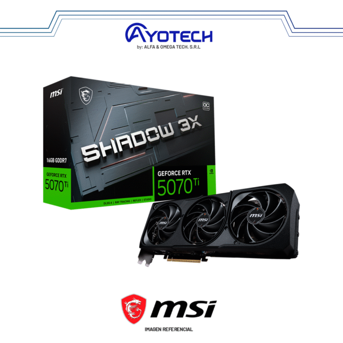 TARJ. VIDEO MSI GEFORCE RTX 5070 TI 16GB GDDR7 SHADOW 3X OC | 256 BITS - Imagen 1