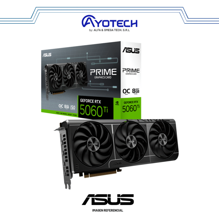 TARJ. VIDEO ASUS GEFORCE RTX 5060Ti 8GB GDDR7 PRIME OC | 128 BITS - Imagen 1