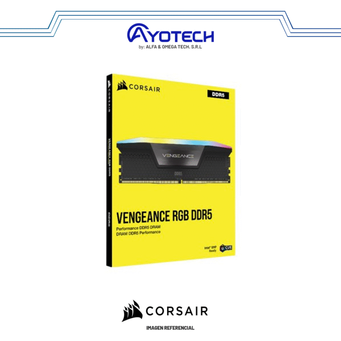 MEM. RAM CORSAIR VENGEANCE DDR5 32GB 2X16GB 6400MHZ RGB – (CMH32GX5M2N6400C36) - Imagen 2